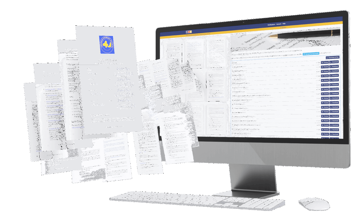 Screen with policy and protocol documents