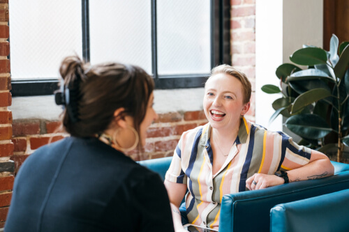Two women in business meeting
