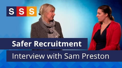 poster frame for the interview with Sam Preston on Safer Recruitment