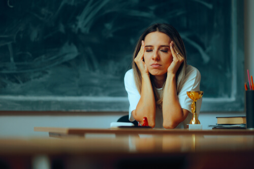 stressed out teacher