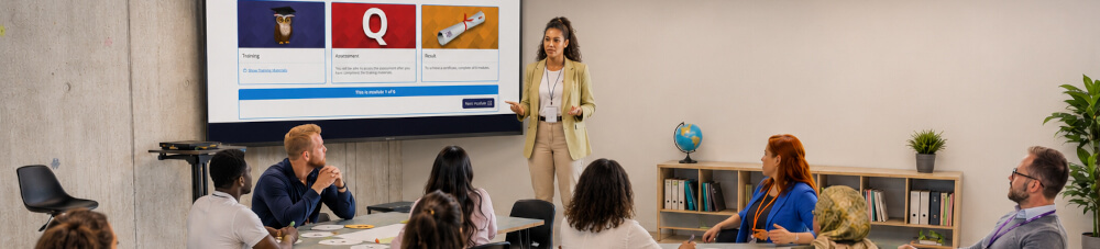 Teacher presenting to a group of other teachers